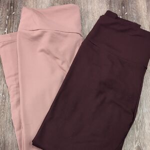 Pink and Burgundy Leggings Set